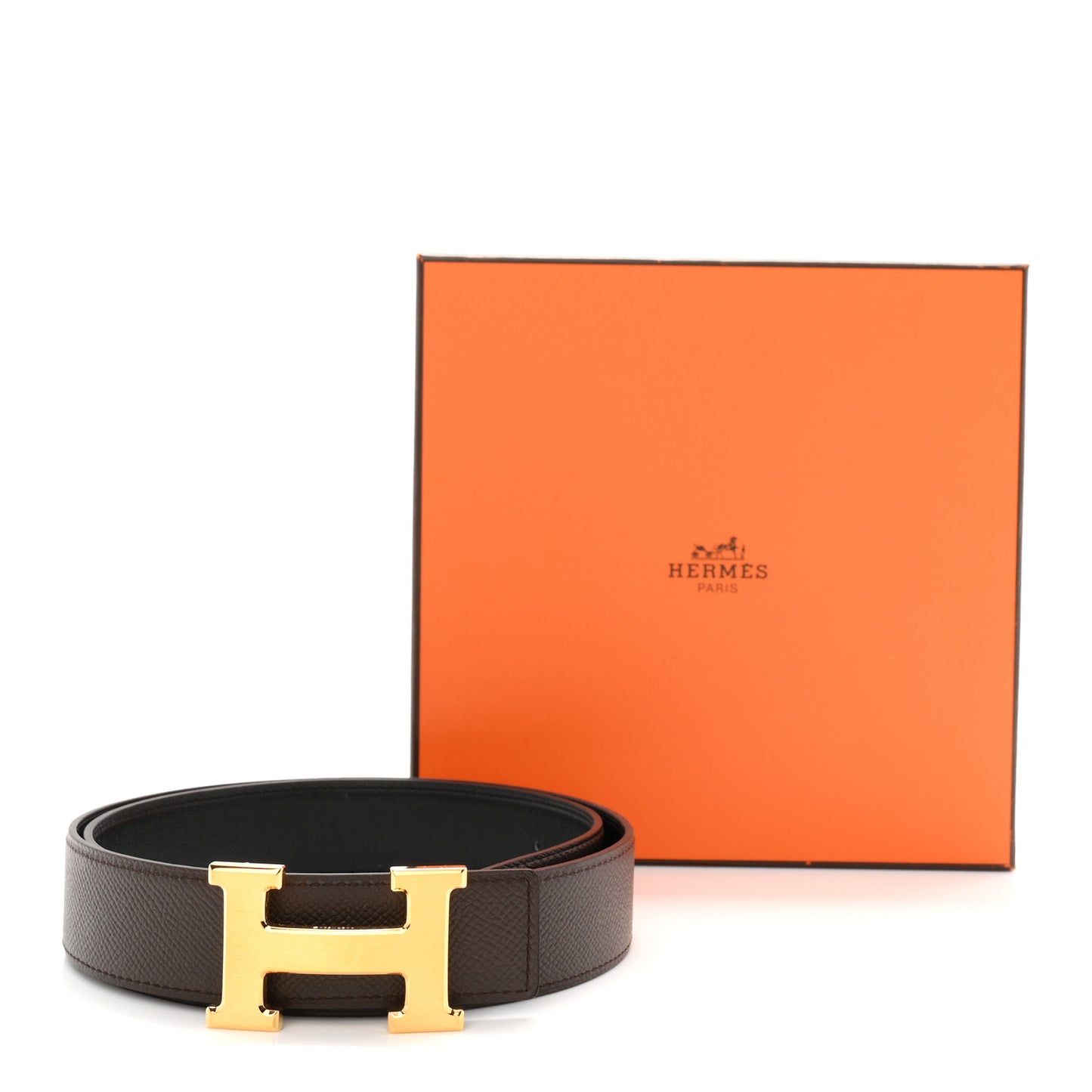 Epsom Swift 32mm H Belt 80 Chocolate Black