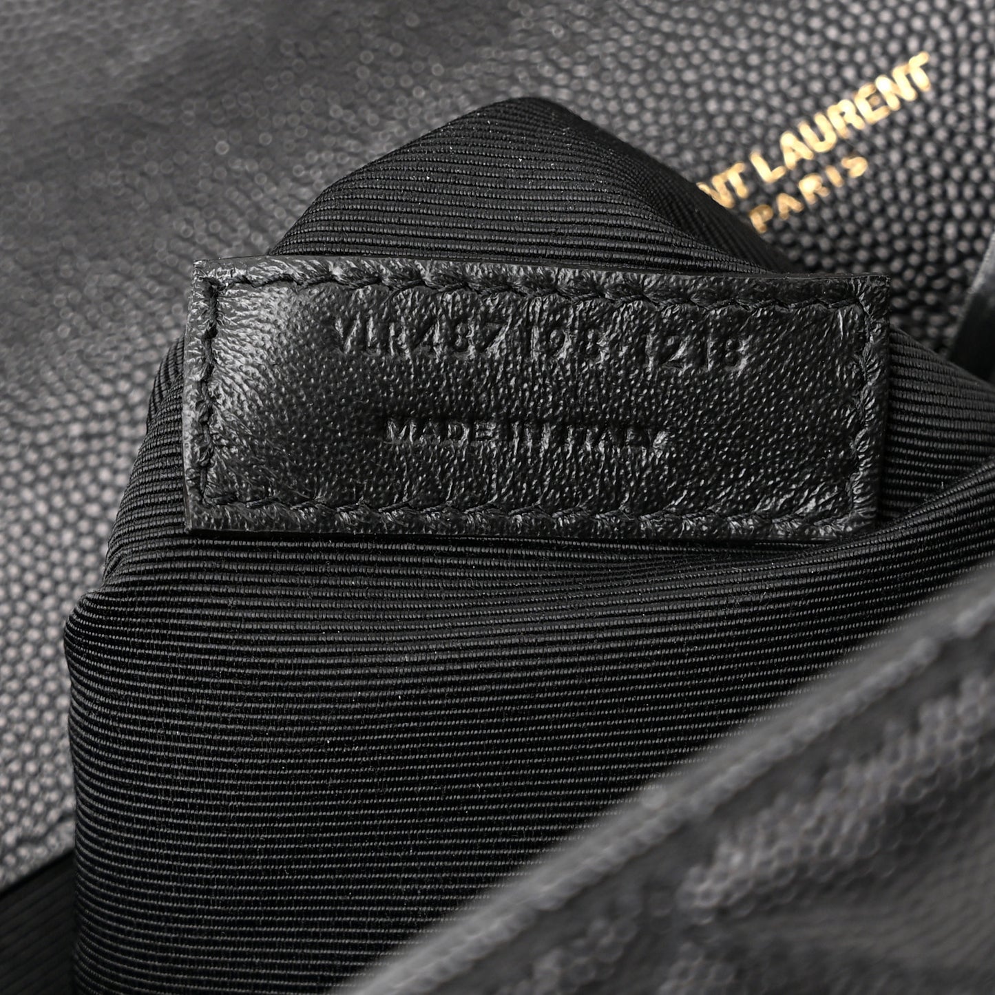 Grain De Poudre Textured Mixed Matelasse Large Triquilt Monogram Satchel Black