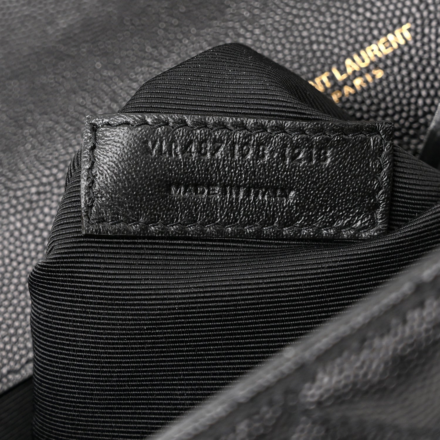 Saint Laurent Grain De Poudre Textured Mixed Matelasse Large Triquilt Monogram Satchel Black 7 of 10