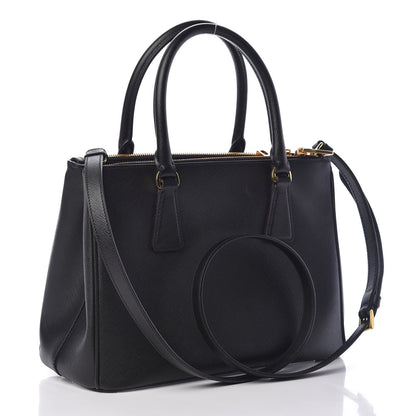Prada Saffiano Small Galleria Double Zip Tote Black 3 of 12