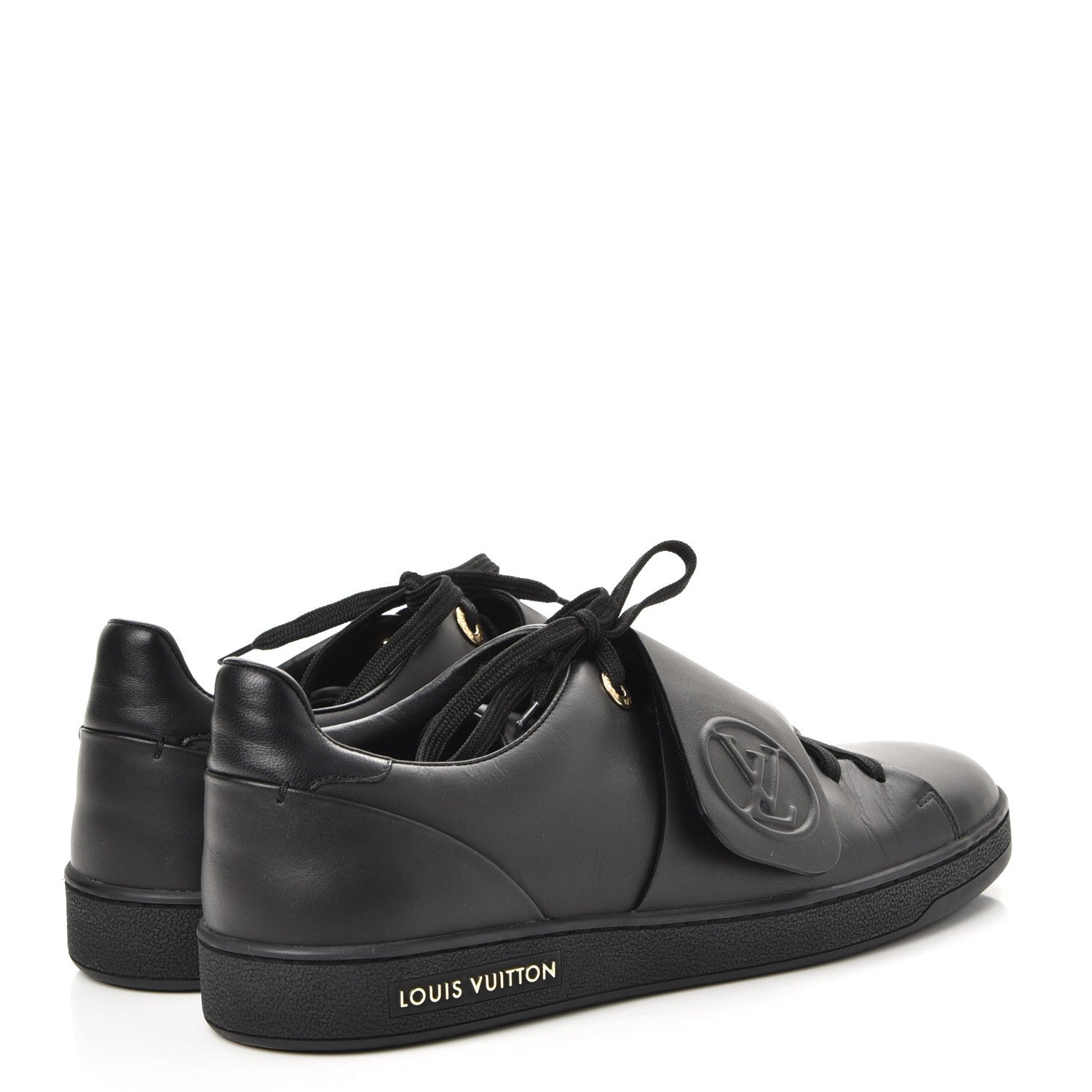 Louis Vuitton Calfskin Frontrow Sneakers 39 Black 4 of 10