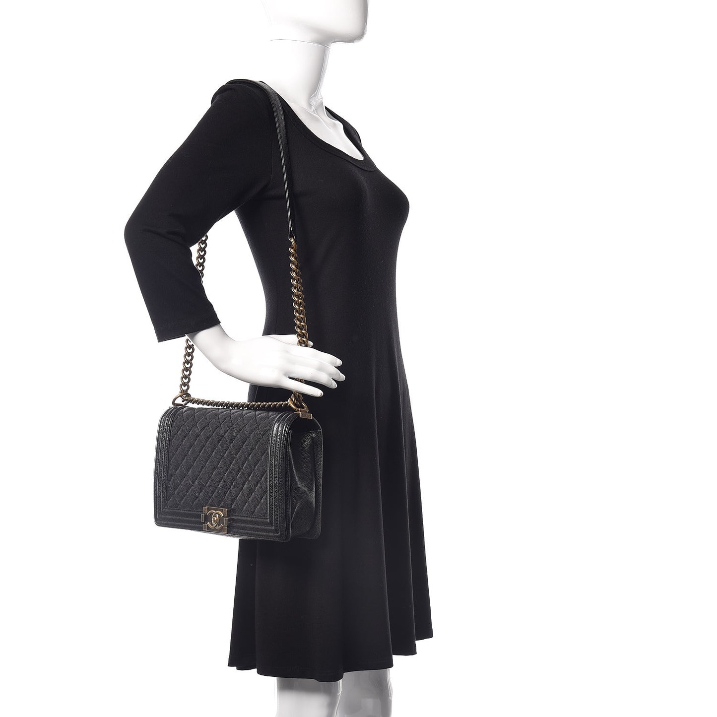 Caviar Quilted New Medium Boy Flap Black