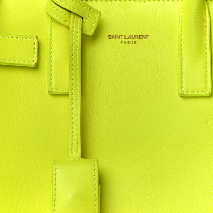 Saint Laurent Calfskin Nano Sac De Jour Neon Yellow 6 of 14