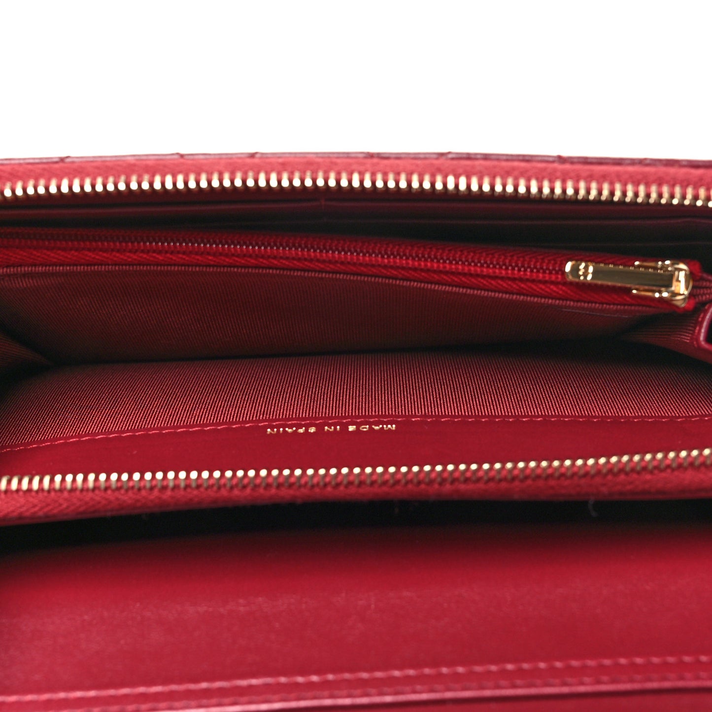 Lambskin Quilted Phone Holder Wallet on Removable Chain Burgundy