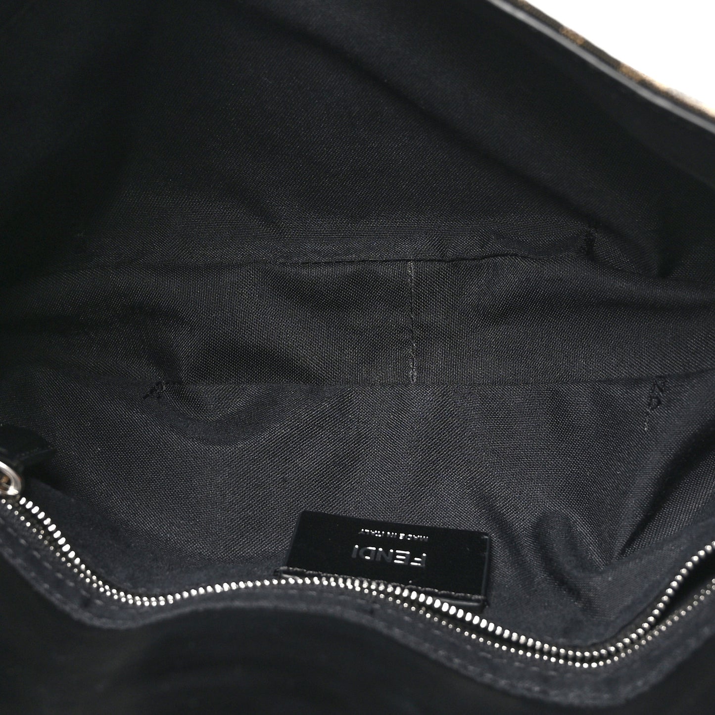 Fabric Jacquard FF 1974 Belt Baguette Bag Tobacco Moro Black