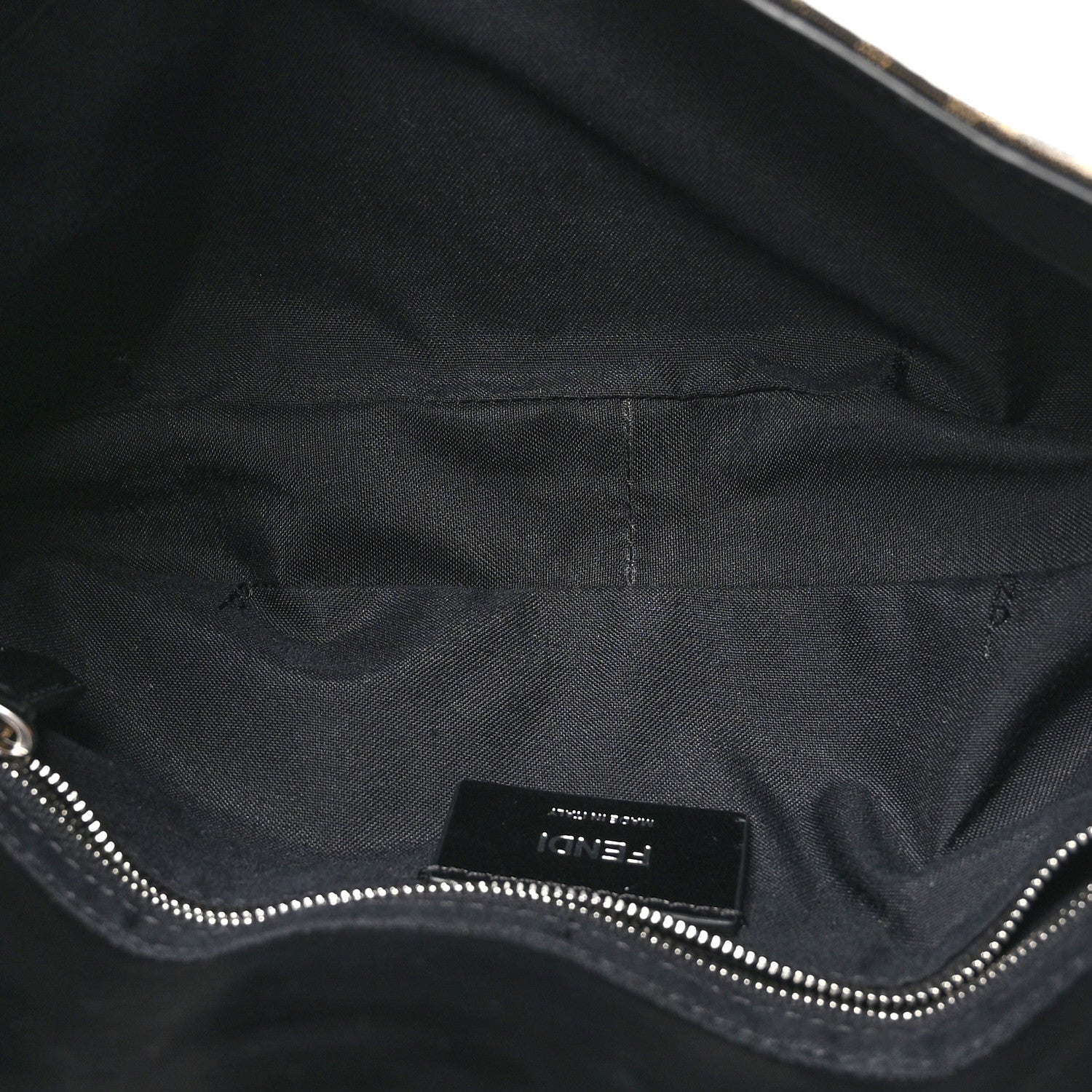 Fendi Fabric Jacquard FF 1974 Belt Baguette Bag Tobacco Moro Black 5 of 10