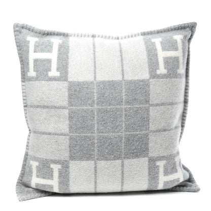 Hermes Wool Cashmere Avalon III Pillow PM Ecru Gris Clair 1 of 3