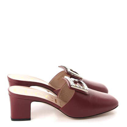 Gucci Malaga Kid Crystal Square G Madelyn Mules 39.5 Romantic Cerise 4 of 9