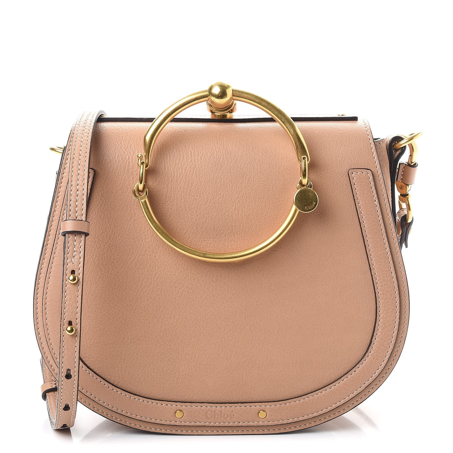 Chloe Calfskin Suede Medium Nile Bracelet Bag Biscotti Beige 1 of 7
