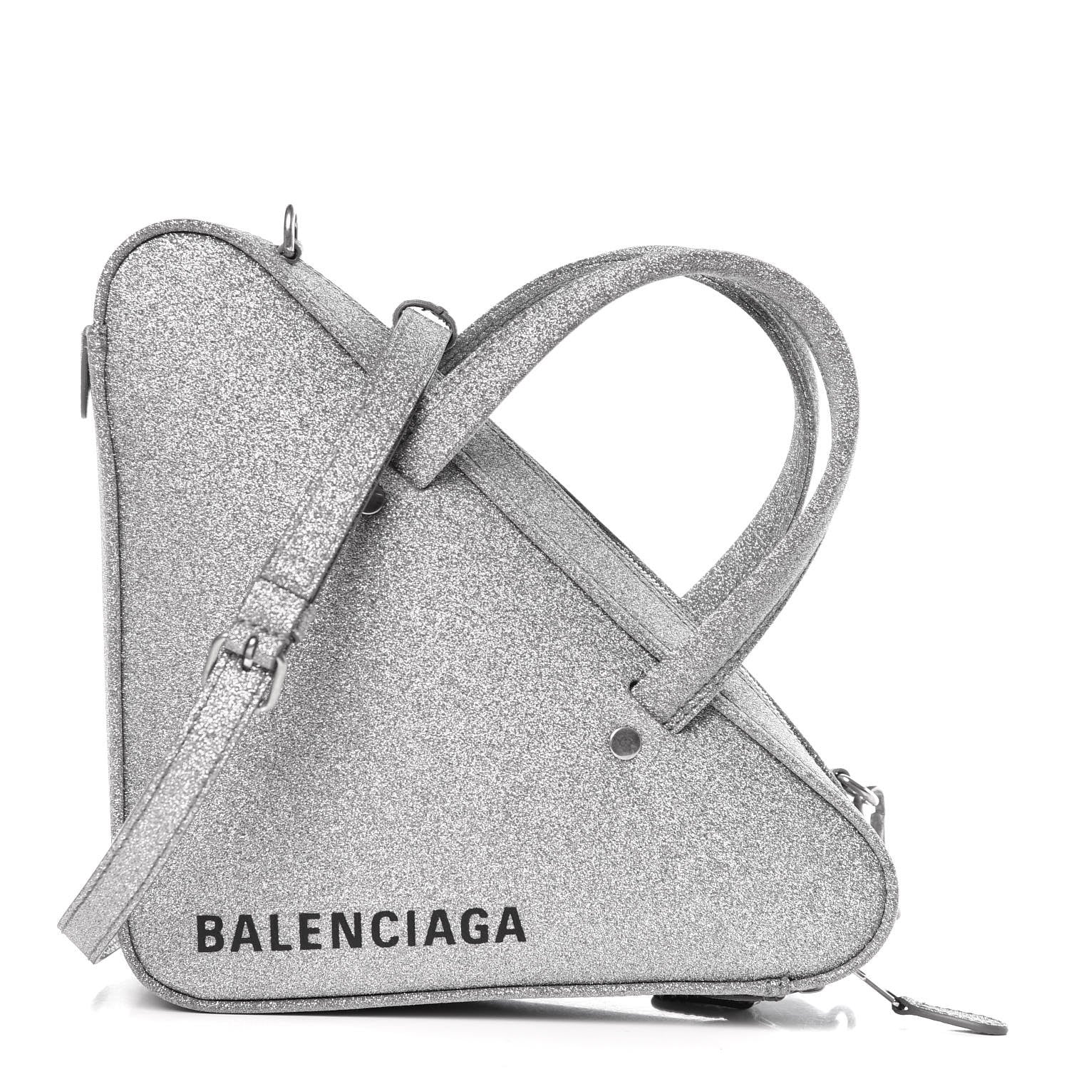 Balenciaga Glitter XS Triangle Duffle Argent Black 1 of 10