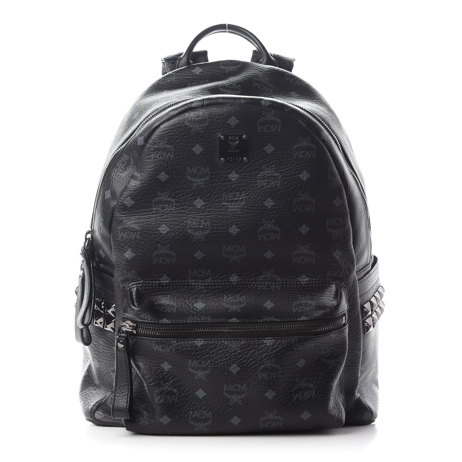 MCM Visetos Small Side Stud Stark Backpack Black 1 of 9