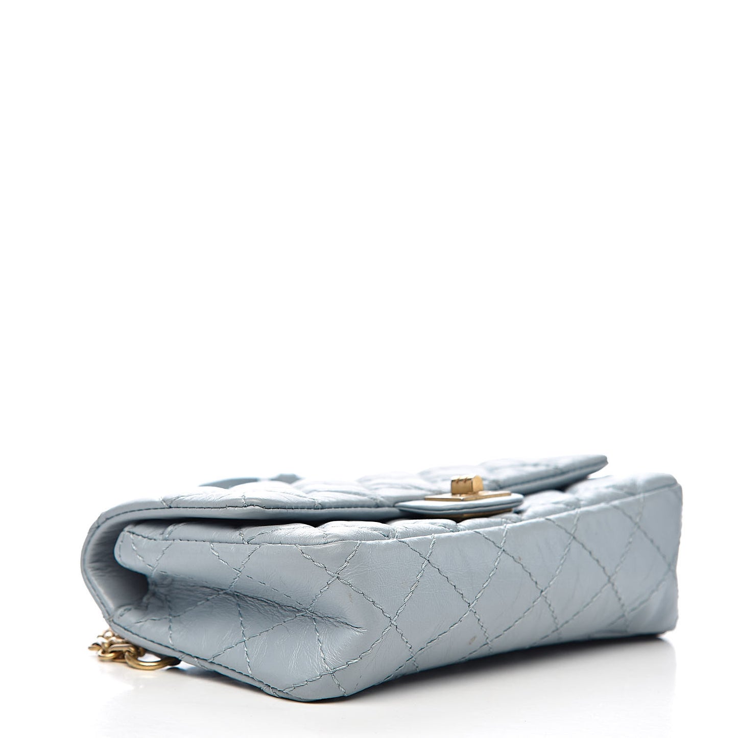 Aged Calfskin Quilted 2.55 Reissue Chain Waist Bag Light Blue