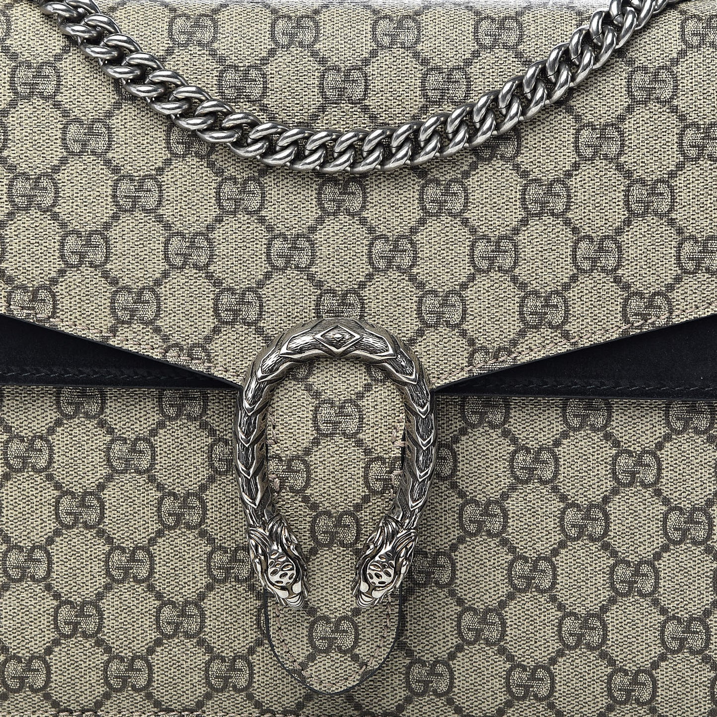 GG Supreme Monogram Medium Dionysus Shoulder Bag Black
