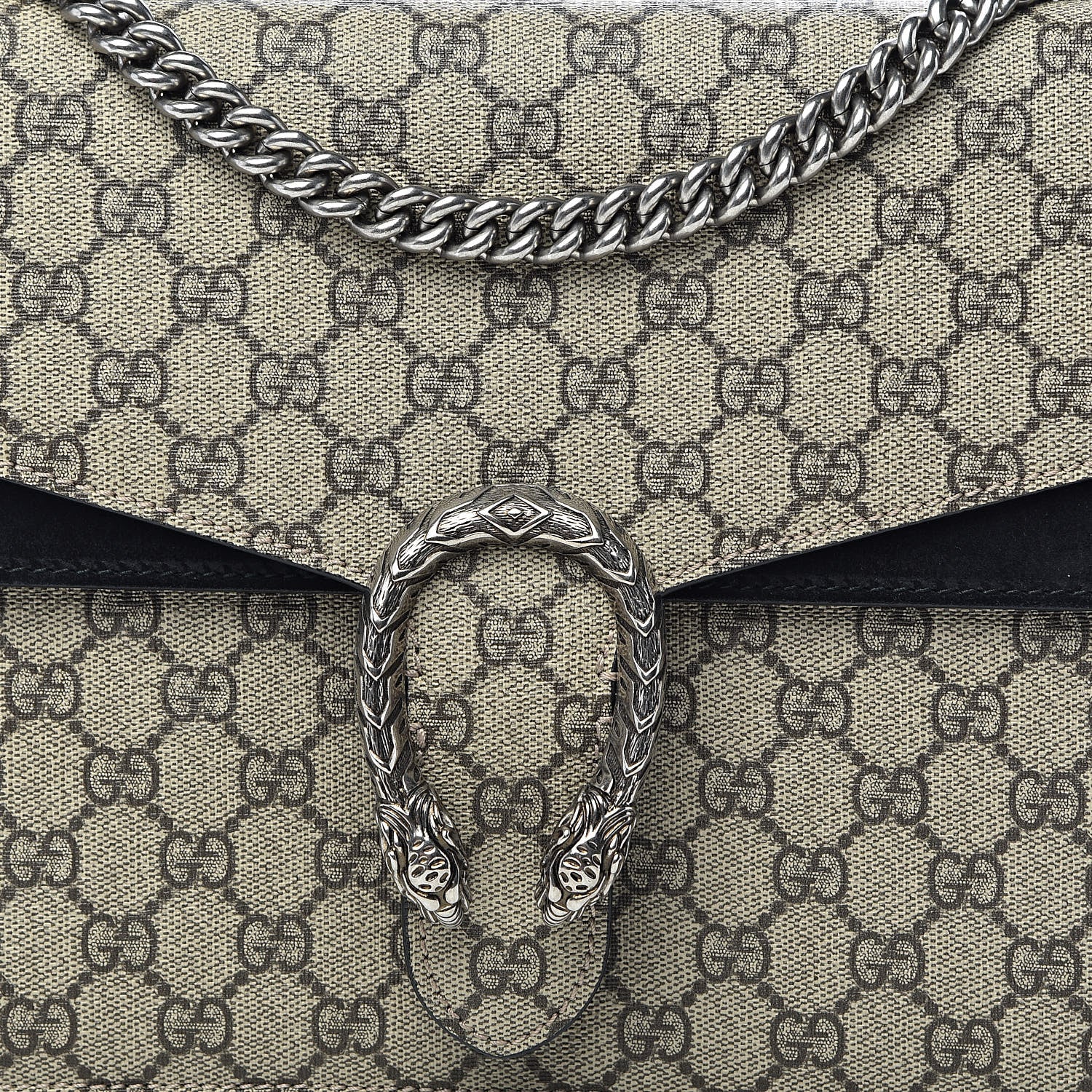 Gucci GG Supreme Monogram Medium Dionysus Shoulder Bag Black 10 of 10