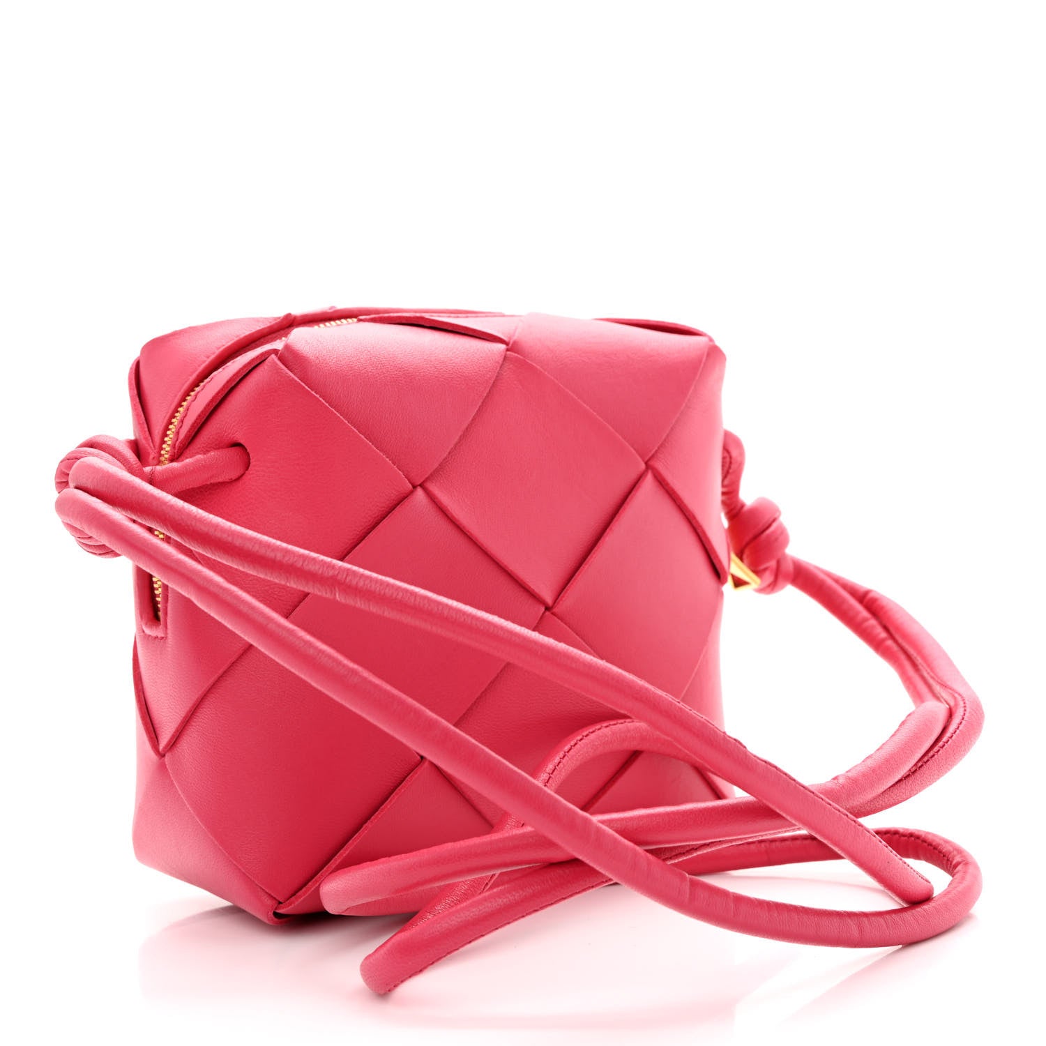 Bottega Veneta Lambskin Maxi Intrecciato Mini Cassette Camera Bag Cranberry 3 of 9