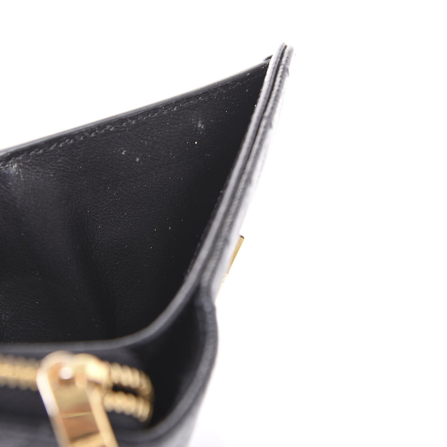 Grain De Poudre Matelasse Chevron Monogram Compact Zip Around Wallet Black