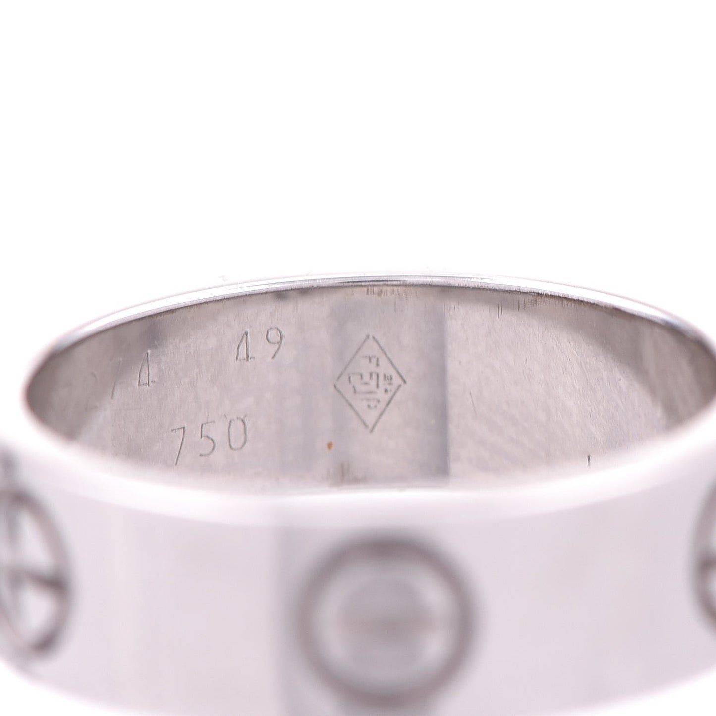 18K White Gold 5.5mm LOVE Ring 49 4.75