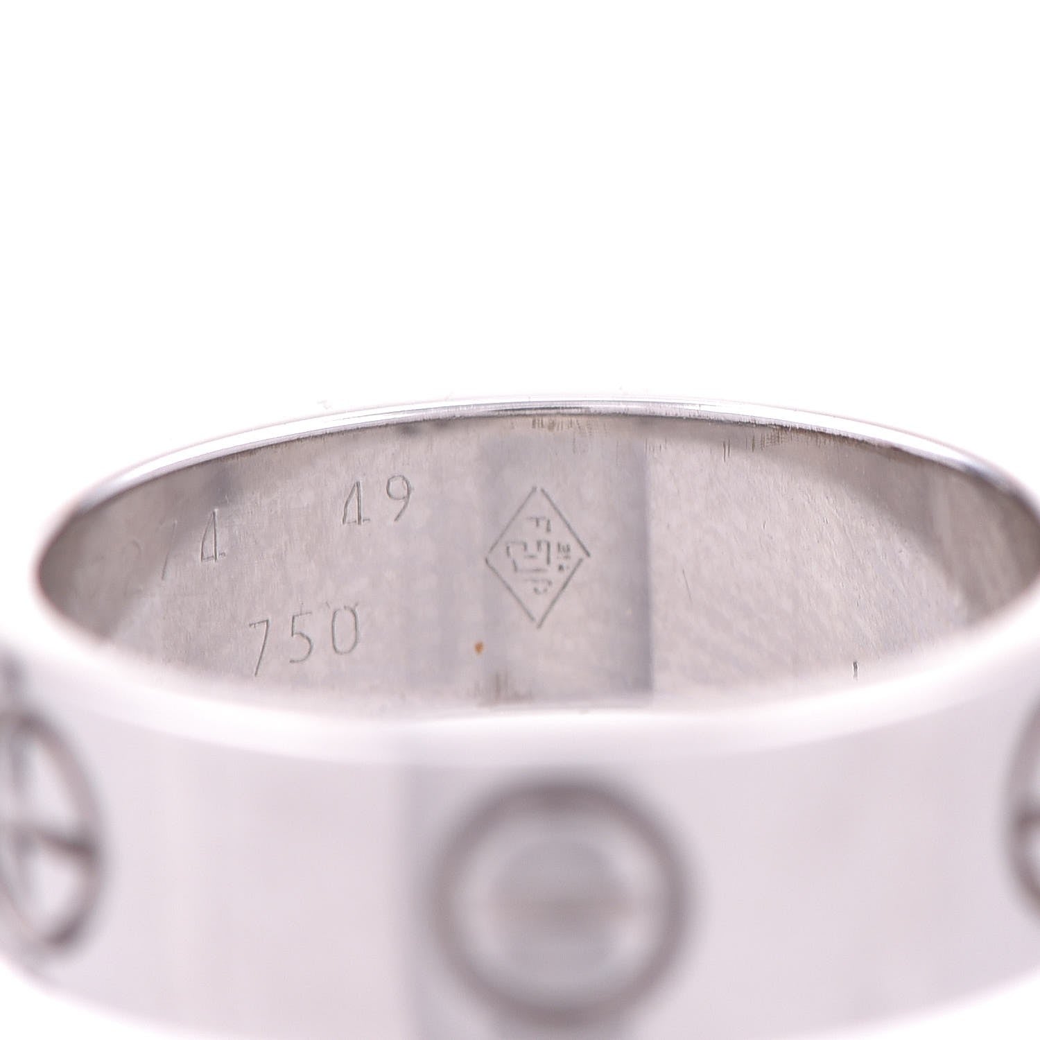 Cartier 18K White Gold 5.5mm LOVE Ring 49 4.75 5 of 5