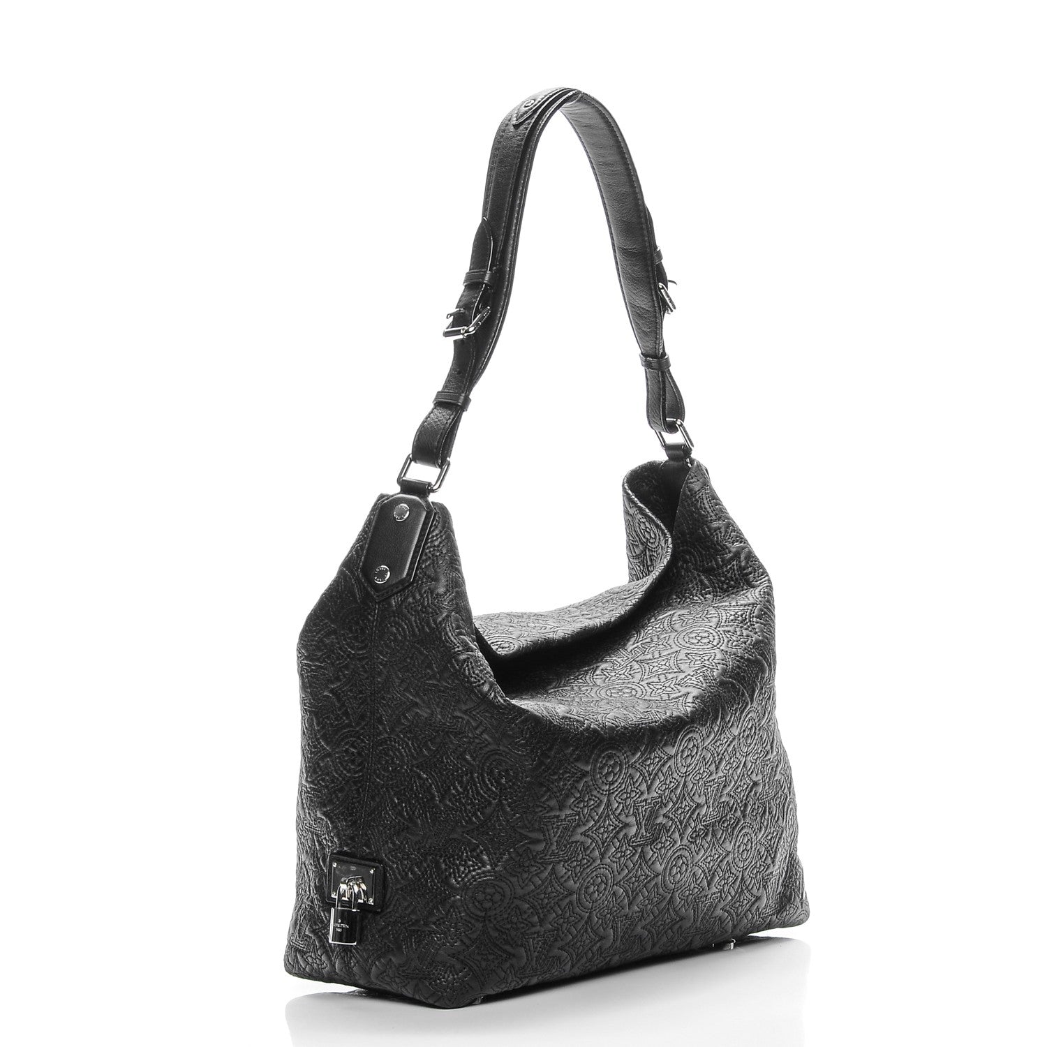 Louis Vuitton Monogram Lambskin Antheia Hobo PM Black 3 of 8