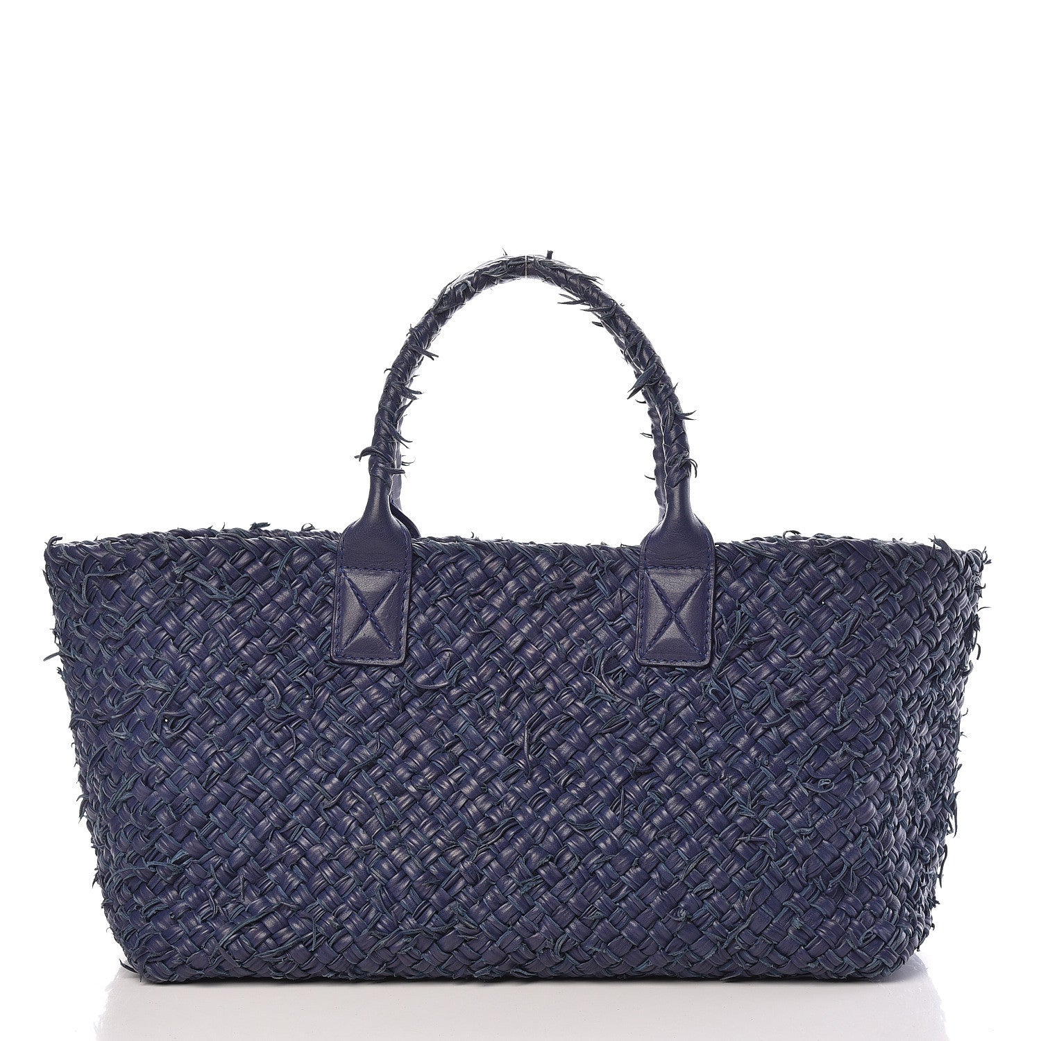 Bottega Veneta Chevre Intrecciato Fringe Netted Medium Cabat Tote Blue 3 of 21