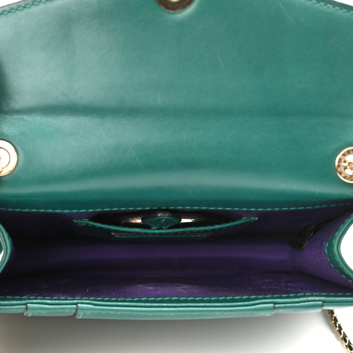 Bulgari Calfskin Small Serpenti Forever Snake Strap Crossbody Bag Emerald Green 6 of 11