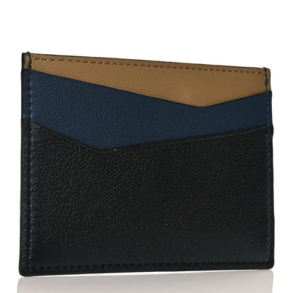 Loewe Calfskin Puzzle Colorblock Card Holder Dark Toffee Black 3 of 9