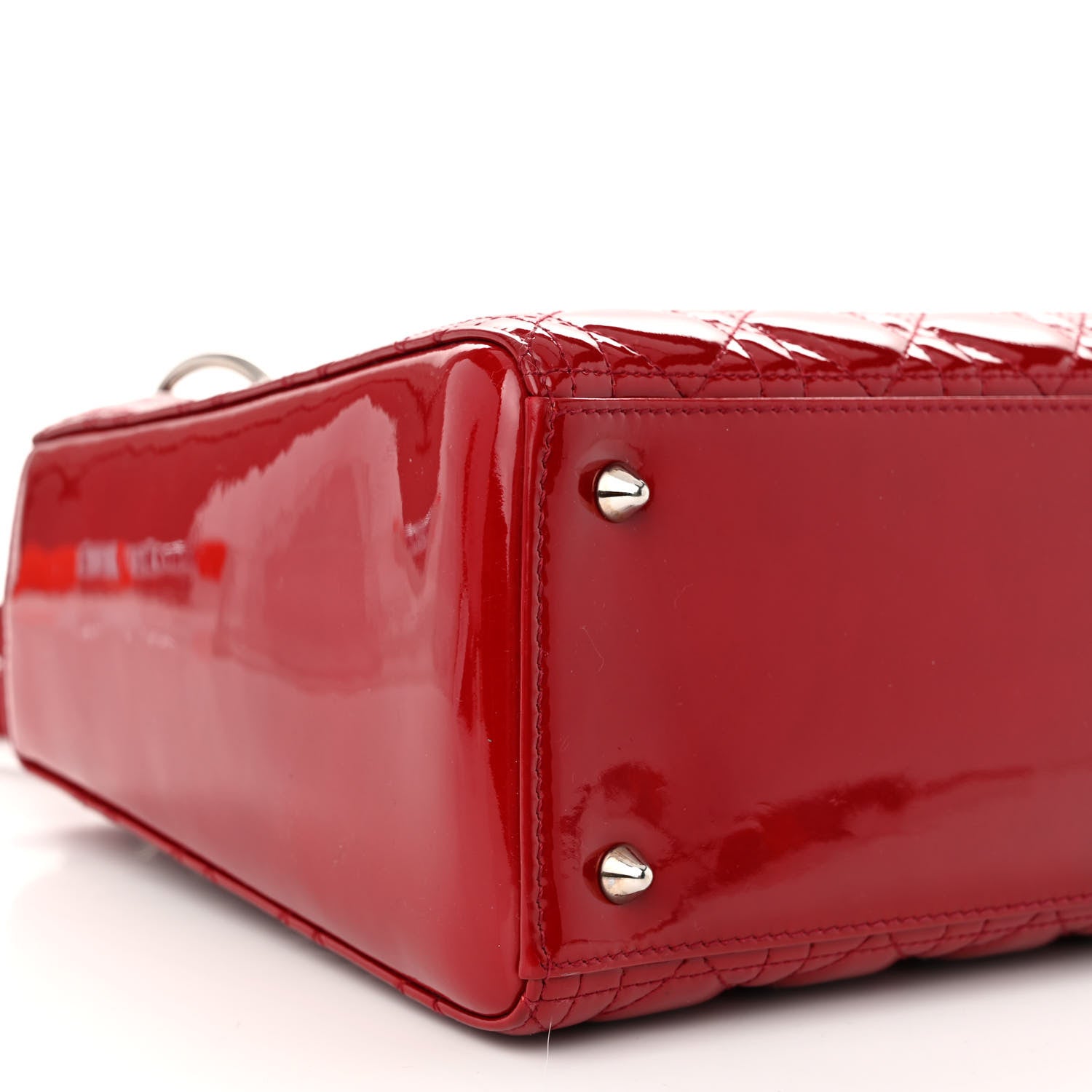 Christian Dior Patent Cannage Medium Lady Dior Red 8 of 9