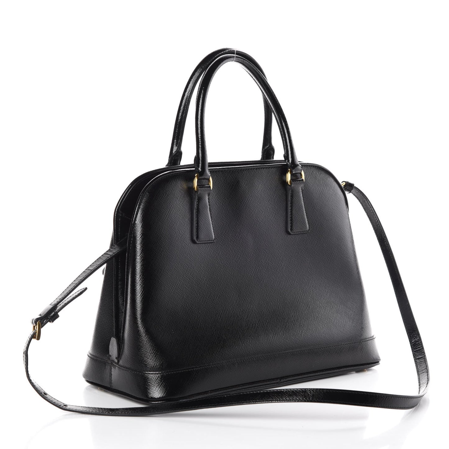 Saffiano Vernice Open Promenade Tote Black