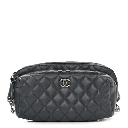 Chanel Calfskin Quilted Waist Bag Dark Grey 1 of 12