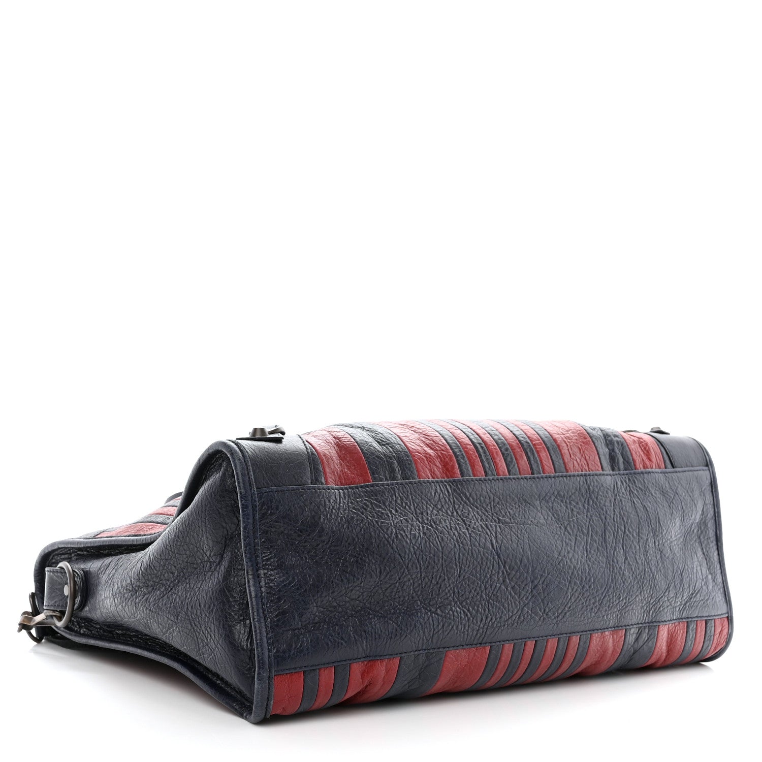 Balenciaga Cuir Arena Striped Classic Hardware City Bleu Nuit Rouge 4 of 12