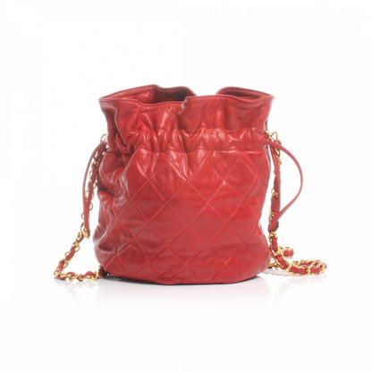 Chanel Lambskin Drawstring Pouch Bag Red 1 of 7