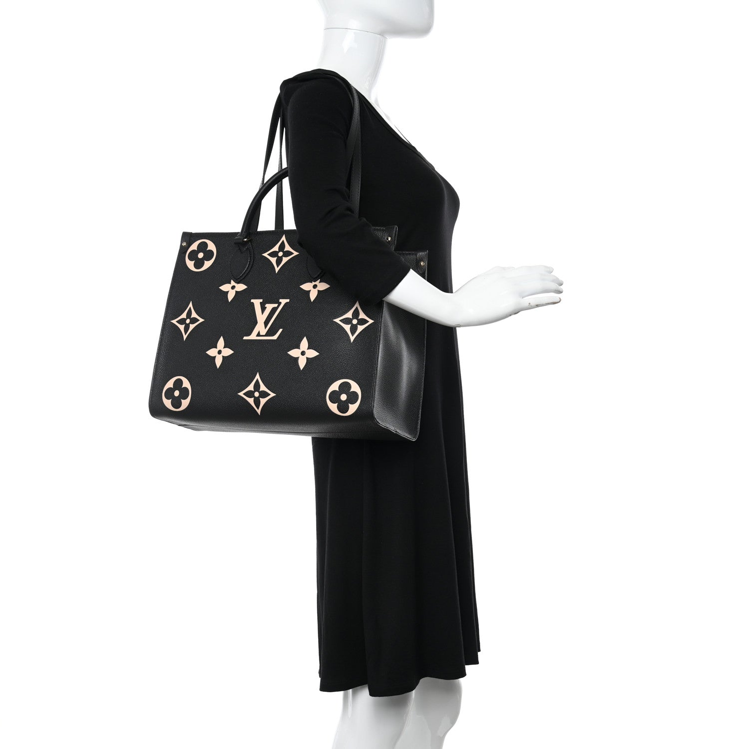 Louis Vuitton Empreinte Monogram Giant Onthego MM Black Beige 2 of 9