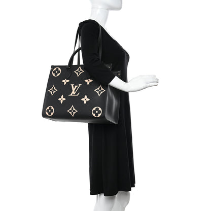 Louis Vuitton Empreinte Monogram Giant Onthego MM Black Beige 2 of 9