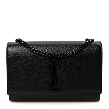 Saint Laurent Grain De Poudre Small Classic Monogram Monochrome Kate Satchel Black 1 of 10
