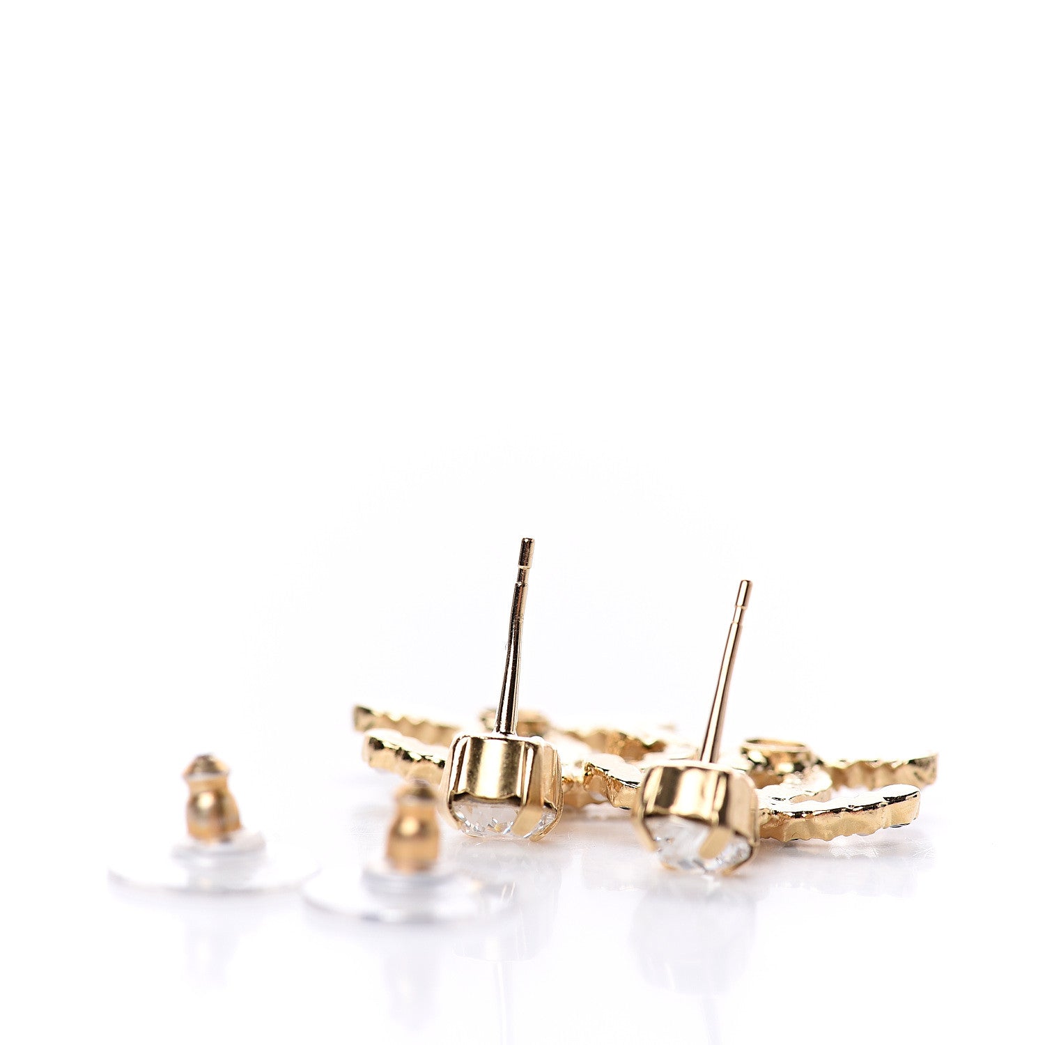 Chanel Resin Crystal Pearl CC Drop Earrings Gold Black 3 of 3