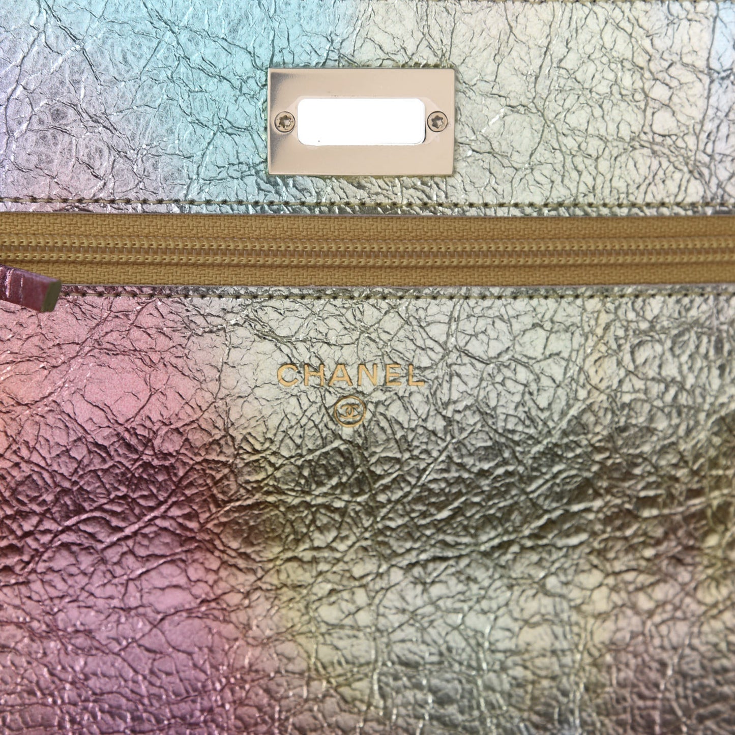 Metallic Goatskin Quilted 2.55 Reissue Wallet on Chain WOC Multicolor