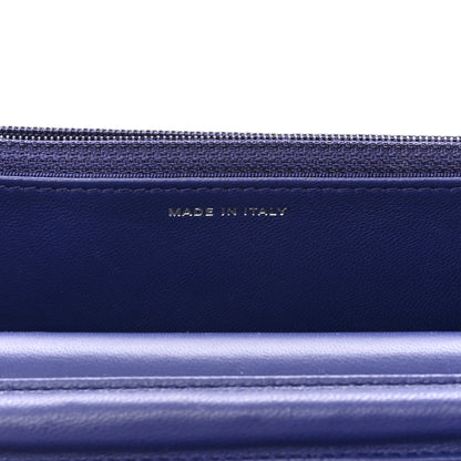 Chanel Lambskin Quilted Wallet On Chain WOC Blue 7 of 16