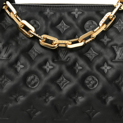 Louis Vuitton Lambskin Embossed Monogram Coussin PM Black 9 of 15