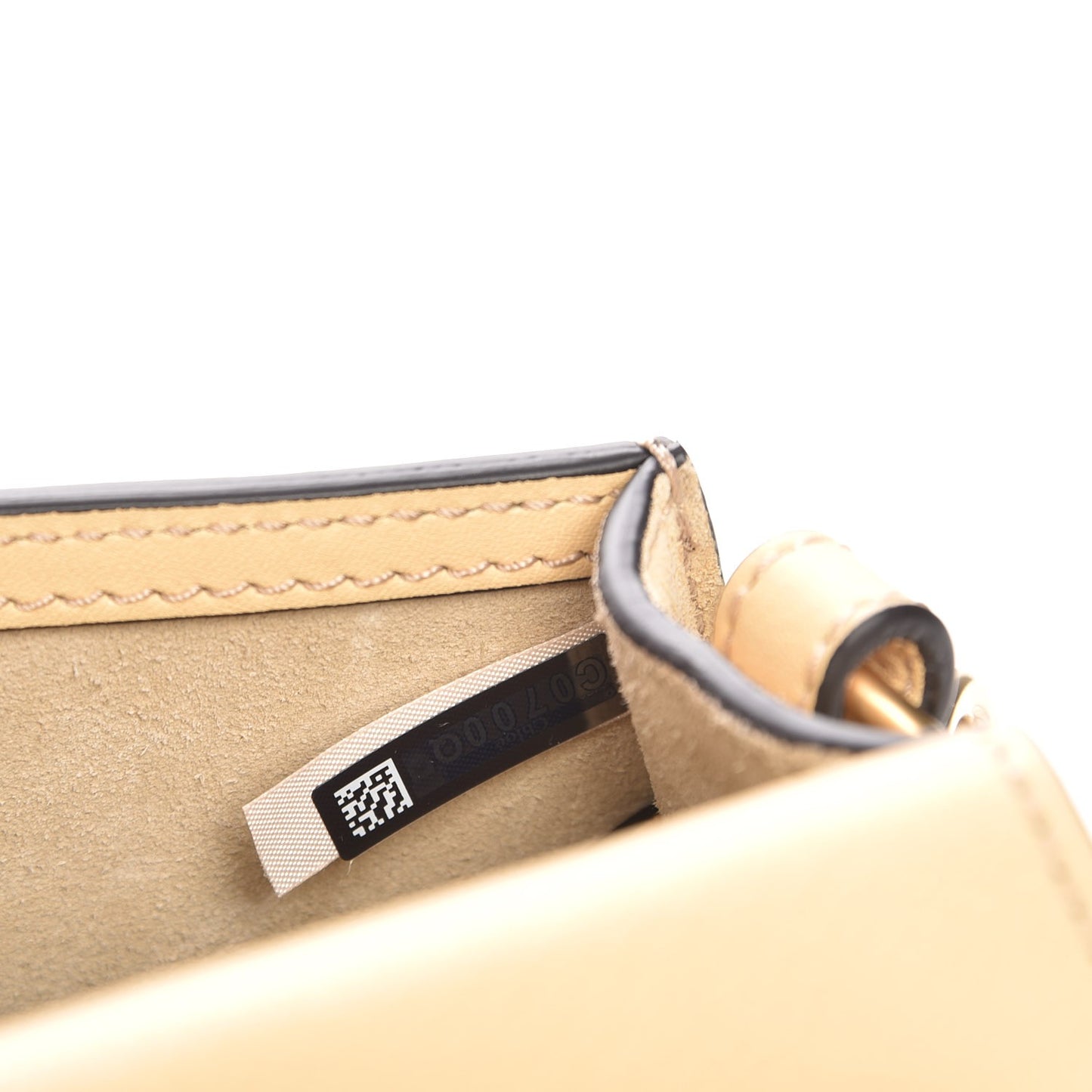 Calfskin Suede Small Nile Bracelet Bag Subtle Yellow
