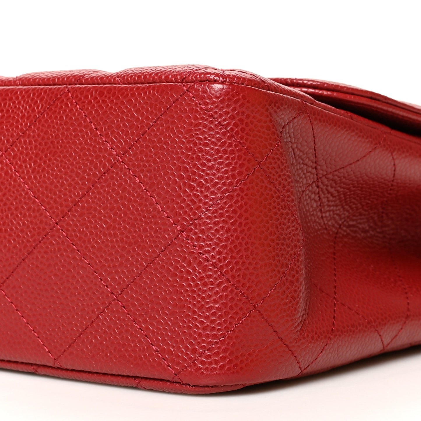 Caviar Quilted Jumbo Single Flap Red
