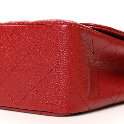 Chanel Caviar Quilted Jumbo Single Flap Red 10 of 10