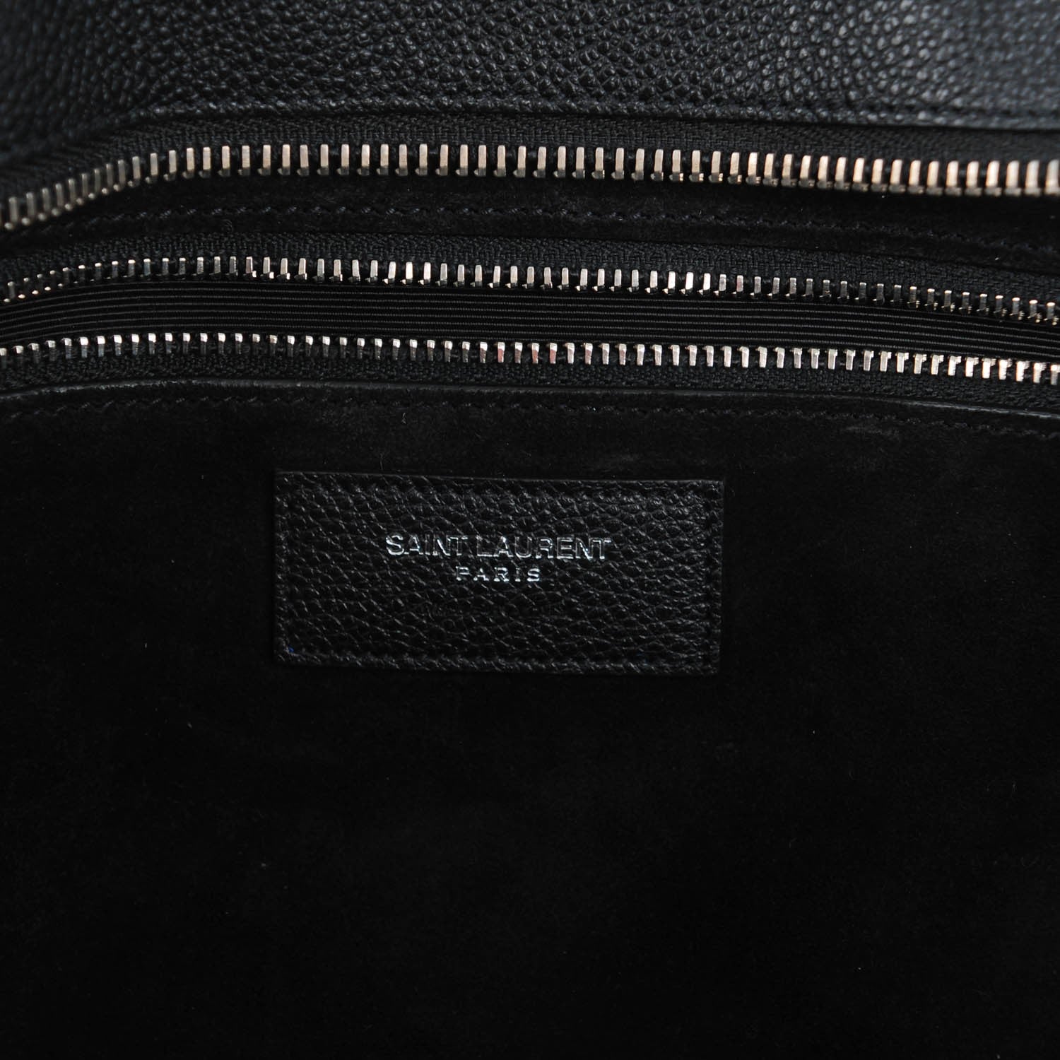 Saint Laurent Grained Calfskin Medium Cabas Rive Gauche Black 6 of 7