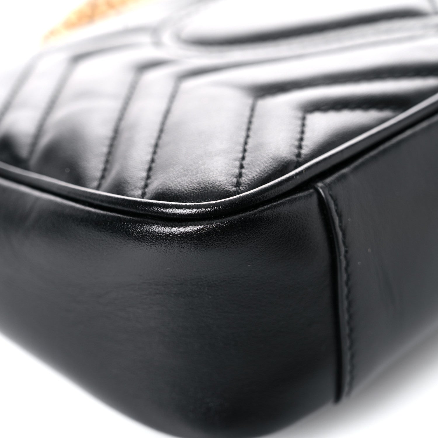 Gucci Calfskin Matelasse Mini GG Marmont Shoulder Bag Black 11 of 14