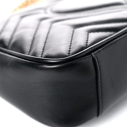 Gucci Calfskin Matelasse Mini GG Marmont Shoulder Bag Black 11 of 14