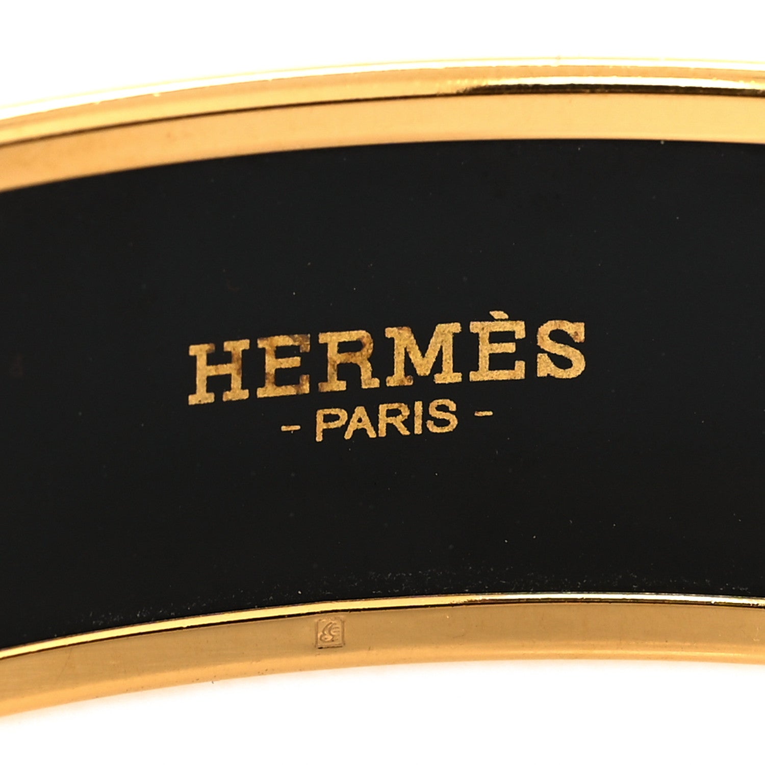 Hermes Enamel Printed Wide Balcons du Guadalquivir Bracelet 62 Gold 4 of 5