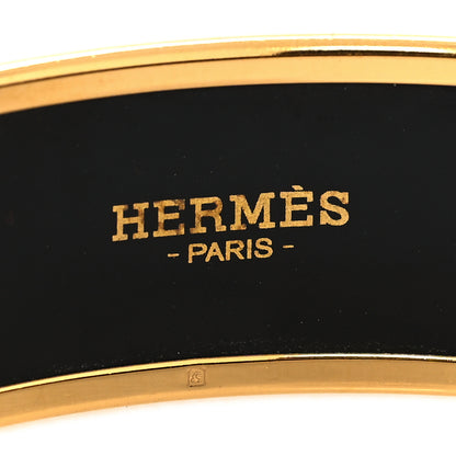 Hermes Enamel Printed Wide Balcons du Guadalquivir Bracelet 62 Gold 4 of 5