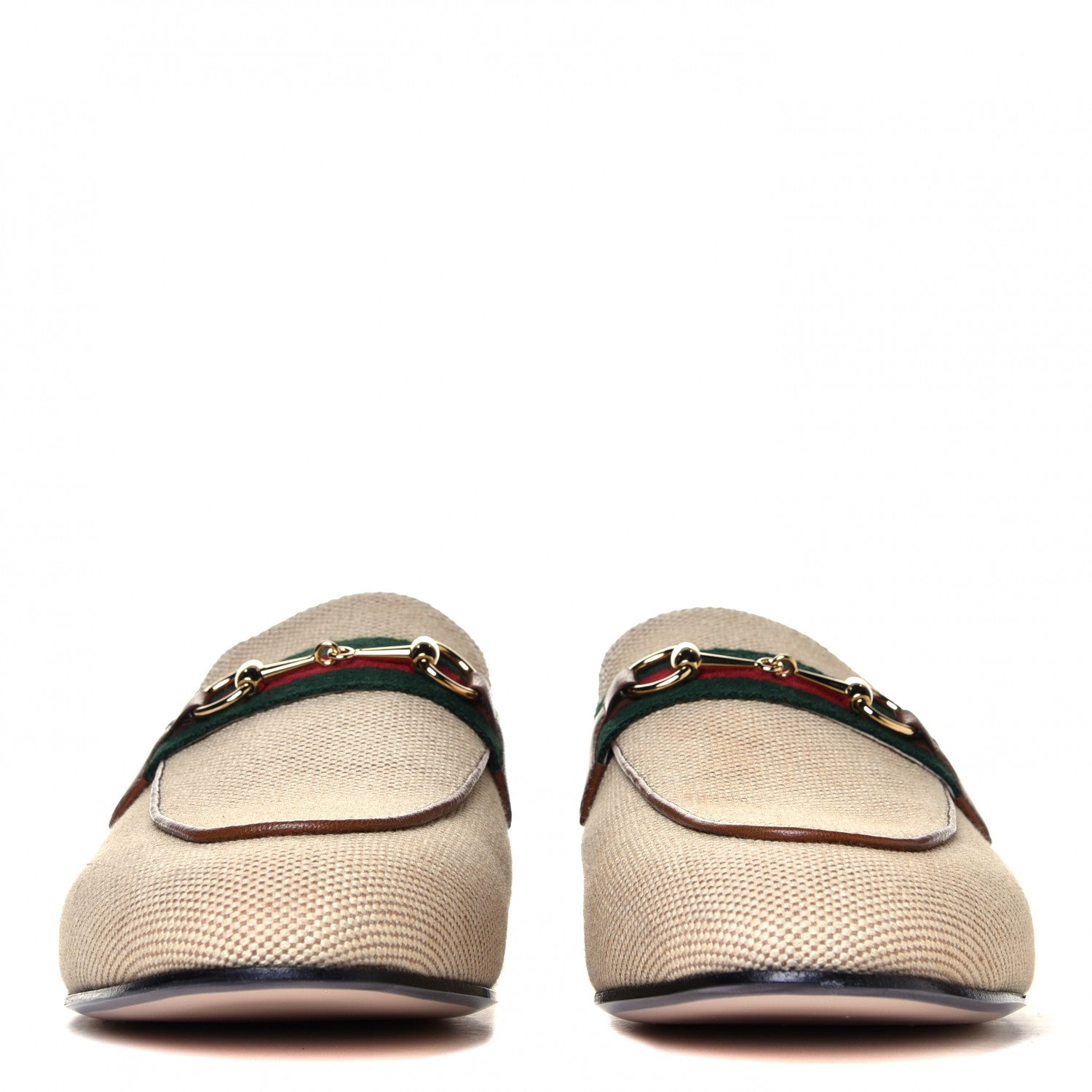 Gucci Canvas Vintage Charlotte Web Princetown Slippers 41 Sand Cuir 8 of 11
