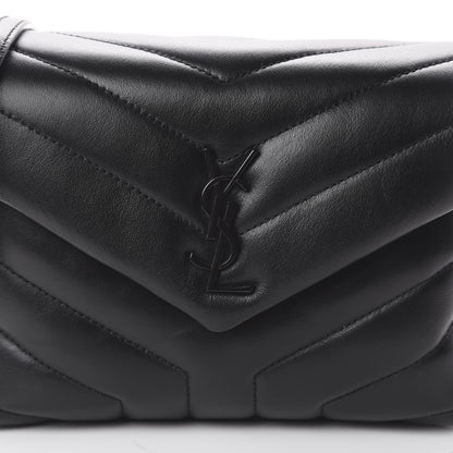 Saint Laurent Calfskin Y Quilted Monogram Toy Loulou Crossbody Bag Black 8 of 8