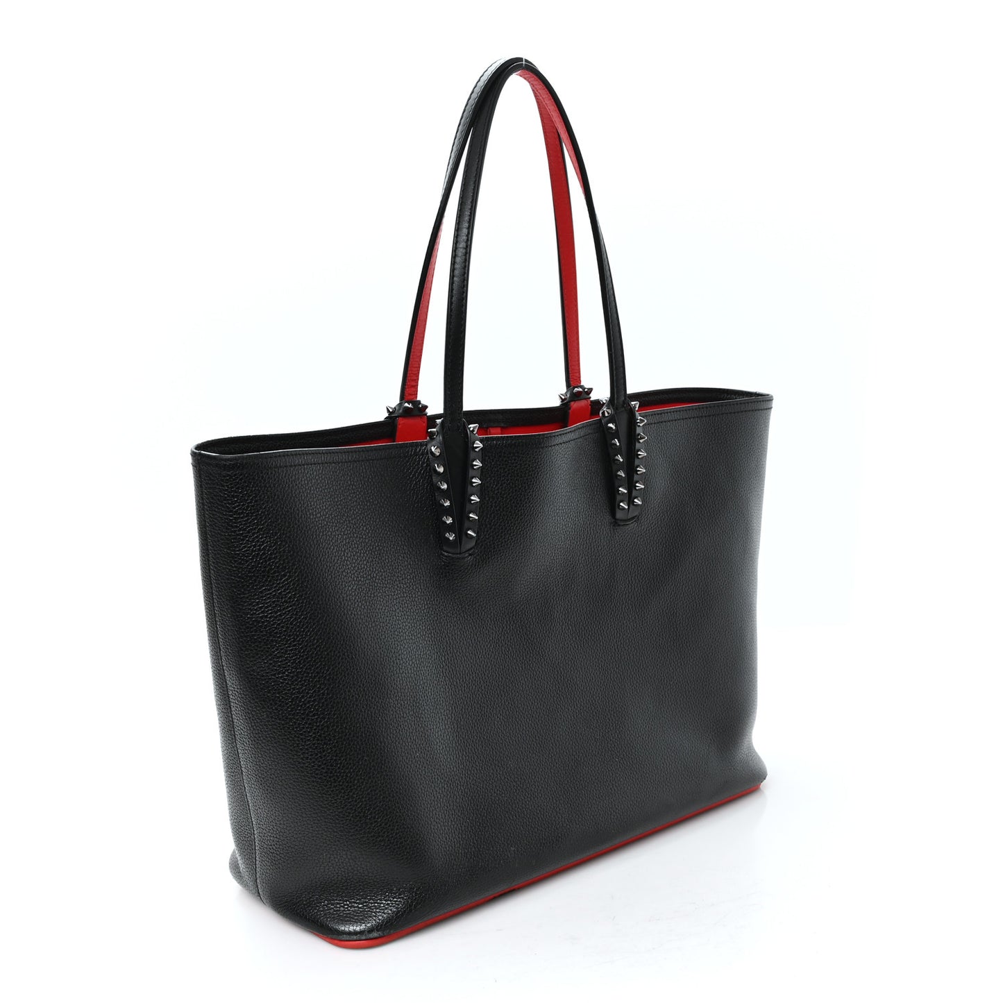 Calfskin Empire Spikes East West Cabata Tote Black