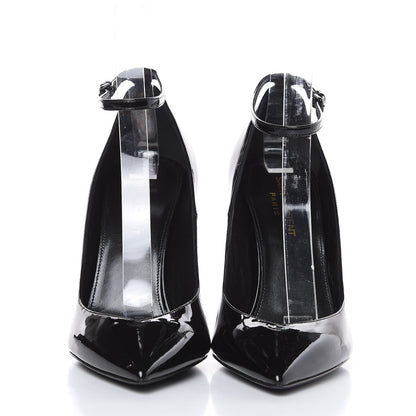 Saint Laurent Patent Opyum Appelle Moi Ankle Strap Pump 38 Black 2 of 9
